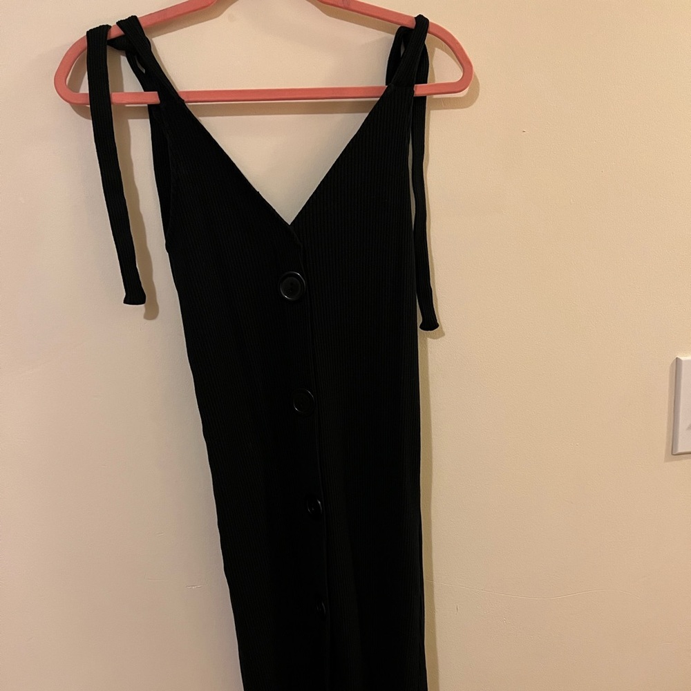 ZARA black buttoned midi dress size US small
